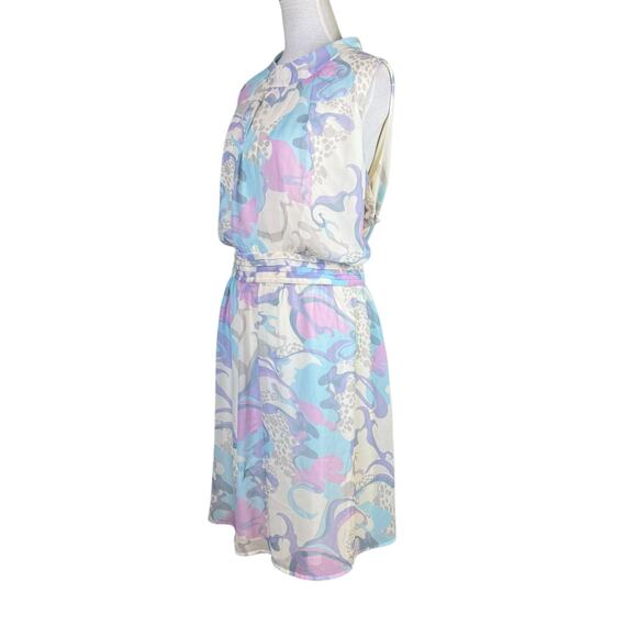 ModCloth Windy City Pastel Purple Blue Floral Swirl Sleeveless Summer Dress - Picture 4 of 13
